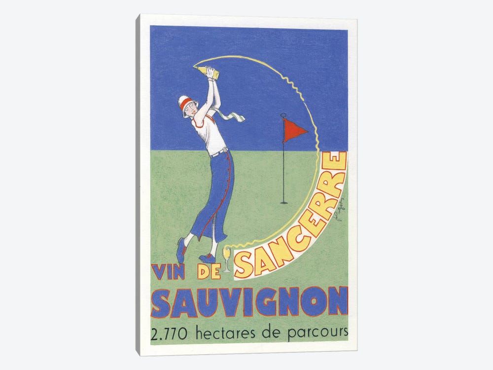 The Wine Of Sancerre Vintage Advertisement by Jean-Pierre Got 1-piece Canvas Art Print