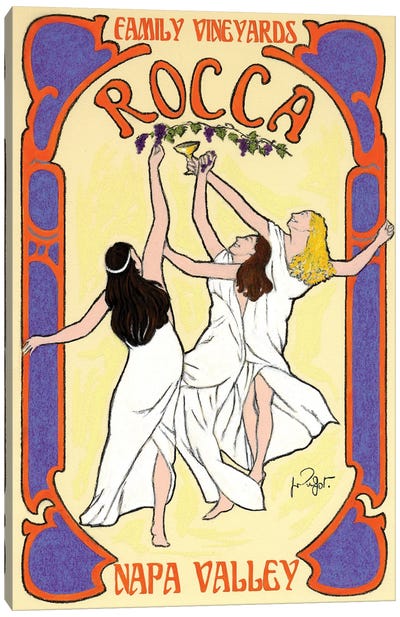Rocca Family Vineyards Vintage Advertisement Canvas Art Print