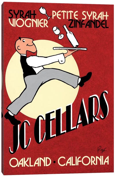 JC Cellars Vintage Advertisement Canvas Art Print - Vintage Posters