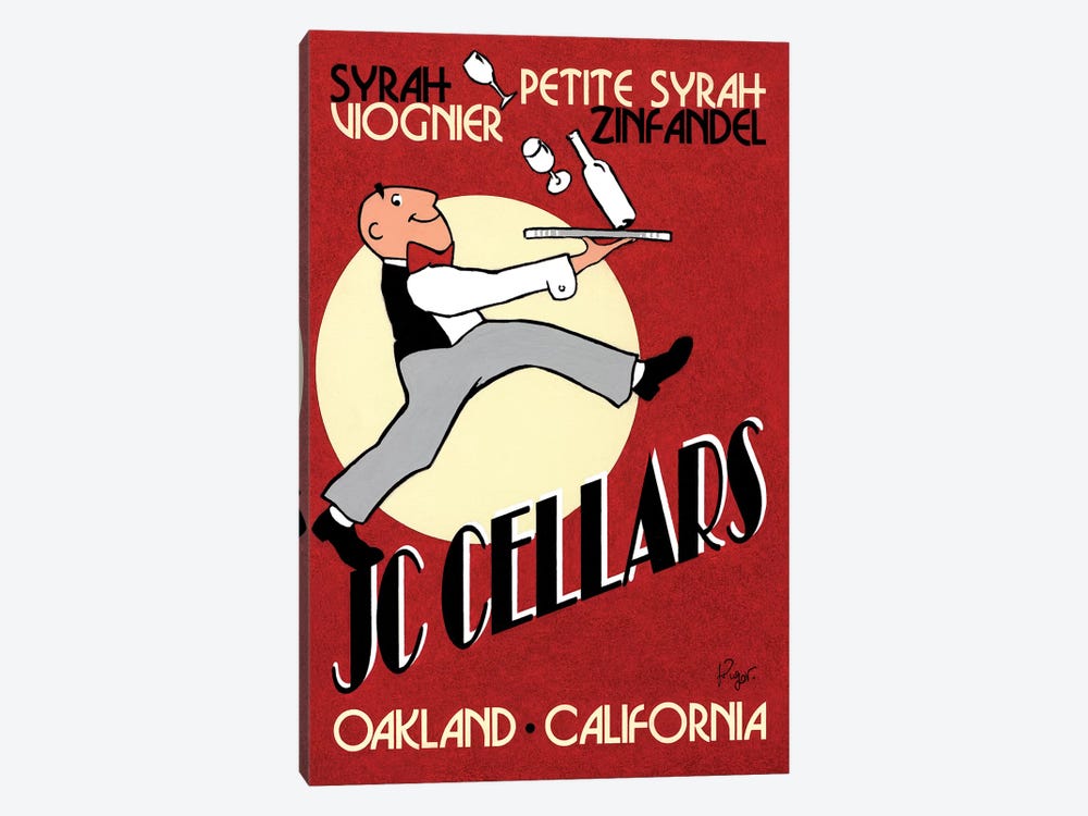 JC Cellars Vintage Advertisement by Jean-Pierre Got 1-piece Canvas Print