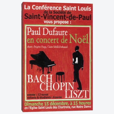 Paul Dufaure en Concert de Noel Vintage Advertisement Canvas Print #JPG3} by Jean-Pierre Got Canvas Art