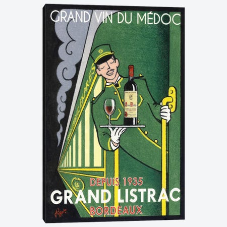1935 Grand Listrac Wine Vintage Advertisement Canvas Print #JPG7} by Jean-Pierre Got Art Print