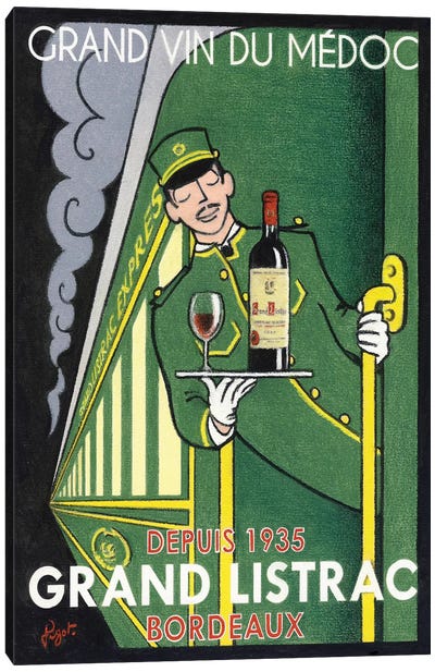 1935 Grand Listrac Wine Vintage Advertisement Canvas Art Print