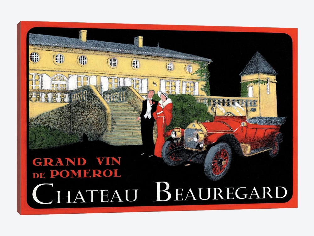 Chateau Beauregard Wine Vintage Advertisement by Jean-Pierre Got 1-piece Canvas Art