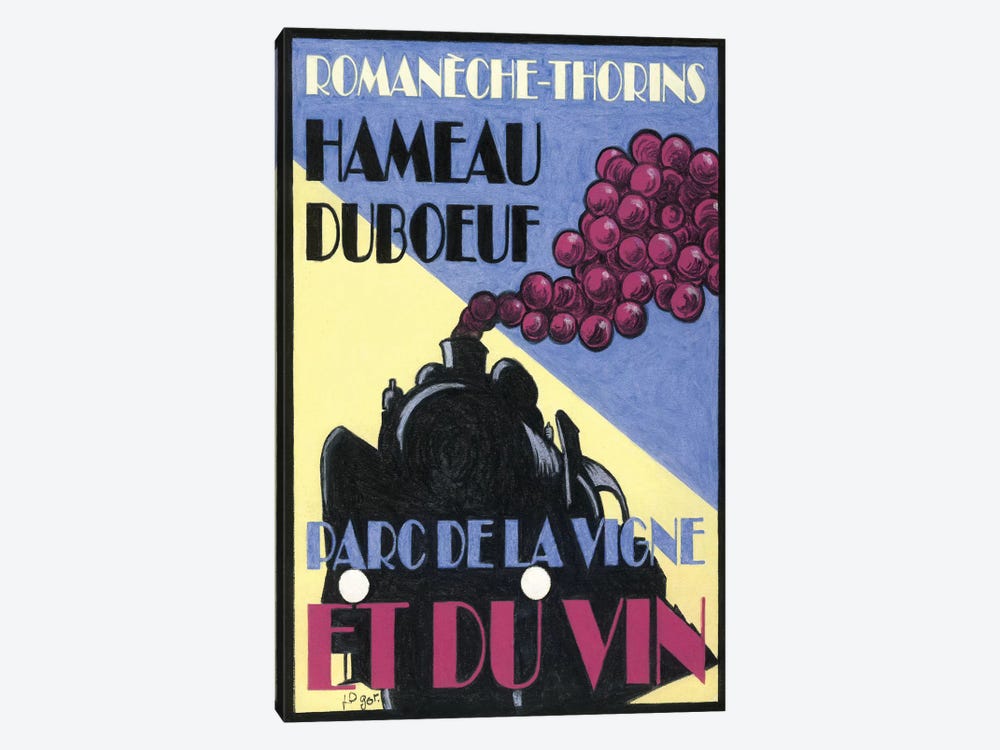 Hameau Duboeuf Viticulture Theme Park Vintage Advertisement by Jean-Pierre Got 1-piece Canvas Print