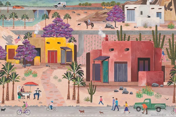 Desert: Southwest Adobe Neighborhood by Julie Pace Hoff