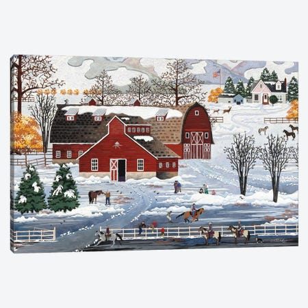 Winter At The Farm Canvas Print #JPH2} by Julie Pace Hoff Canvas Art Print