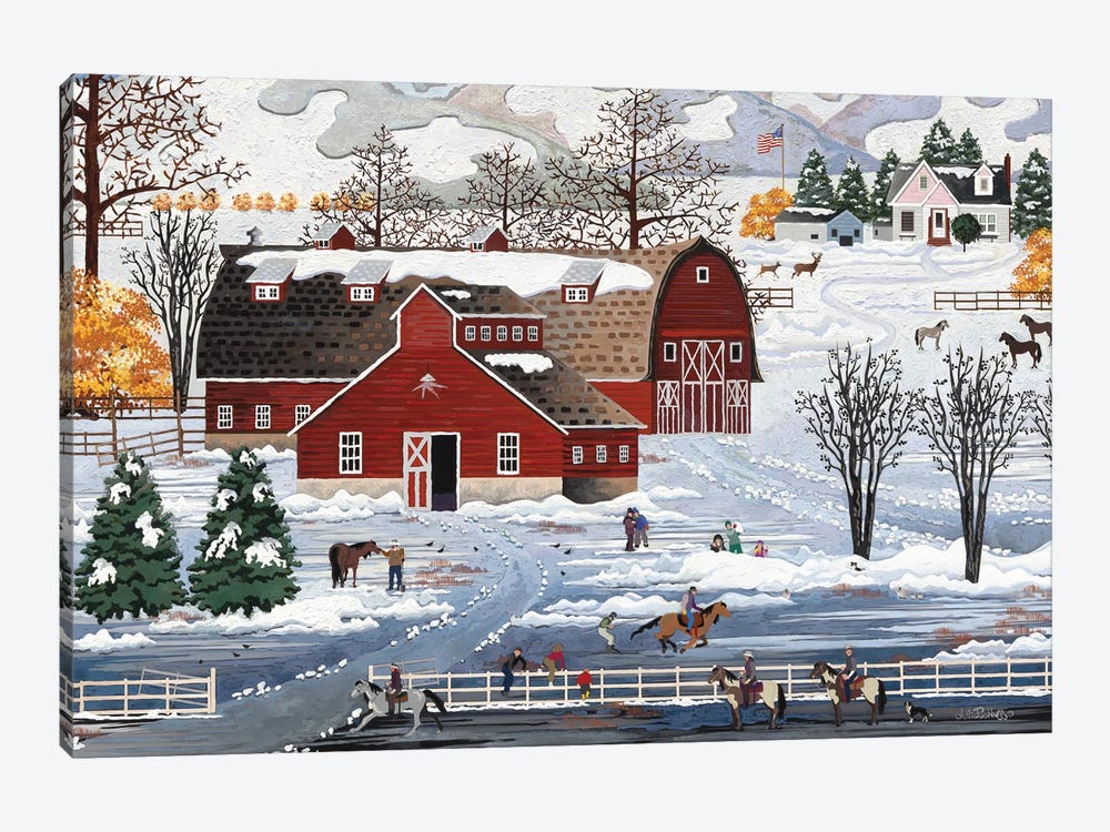Winter At The Farm by Julie Pace Hoff 1-piece Canvas Print
