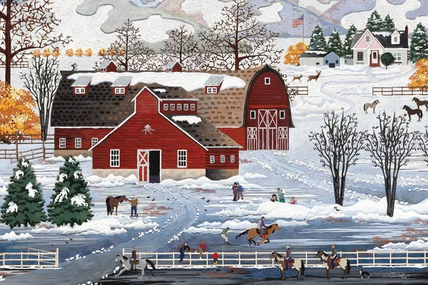 Julie Pace Hoff: Winter At The Farm by Julie Pace Hoff