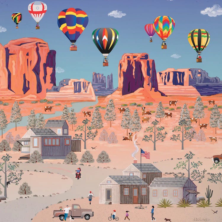 Hot Air Ballons In The Southwest by Julie Pace Hoff wall art