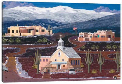 Southwest Winter Luminaries Canvas Art Print - Julie Pace Hoff
