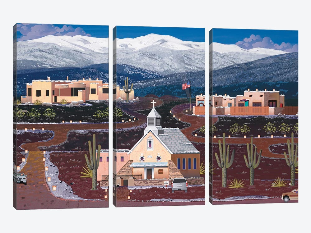 Southwest Winter Luminaries by Julie Pace Hoff 3-piece Canvas Print