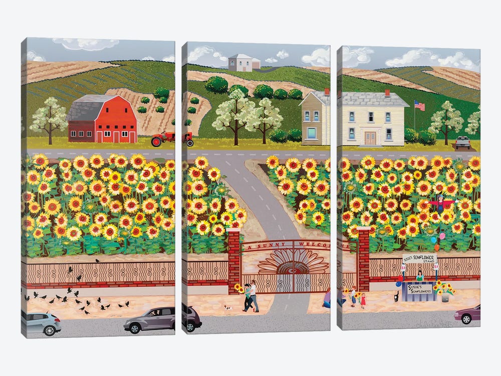 Sunflower Farm by Julie Pace Hoff 3-piece Canvas Artwork