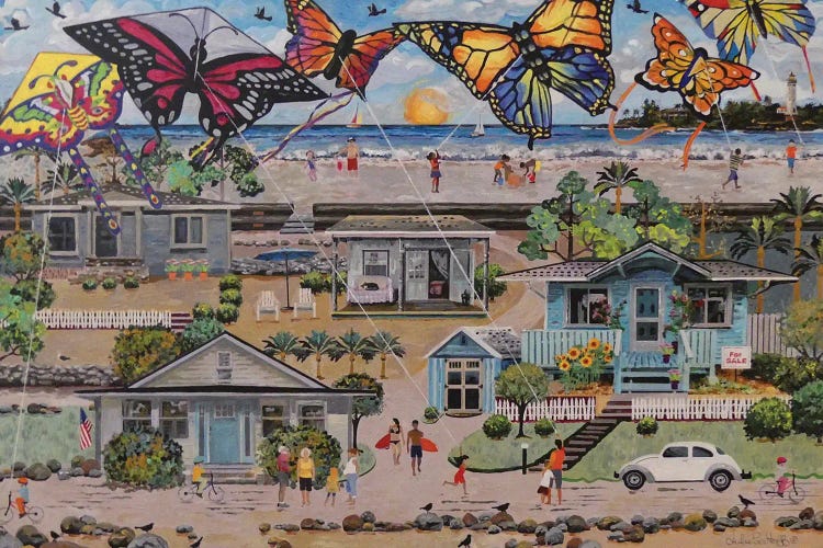 Summer Beach Butterfly Kites by Julie Pace Hoff wall art
