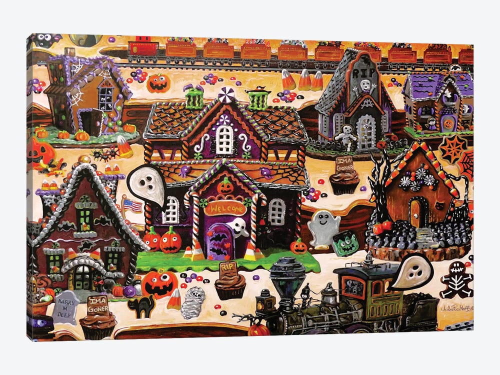 Halloween Haunted Cookie Town by Julie Pace Hoff 1-piece Canvas Art