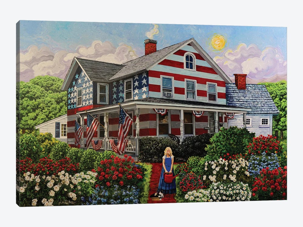 Home Is Where The Flag Is by Julie Pace Hoff 1-piece Canvas Print