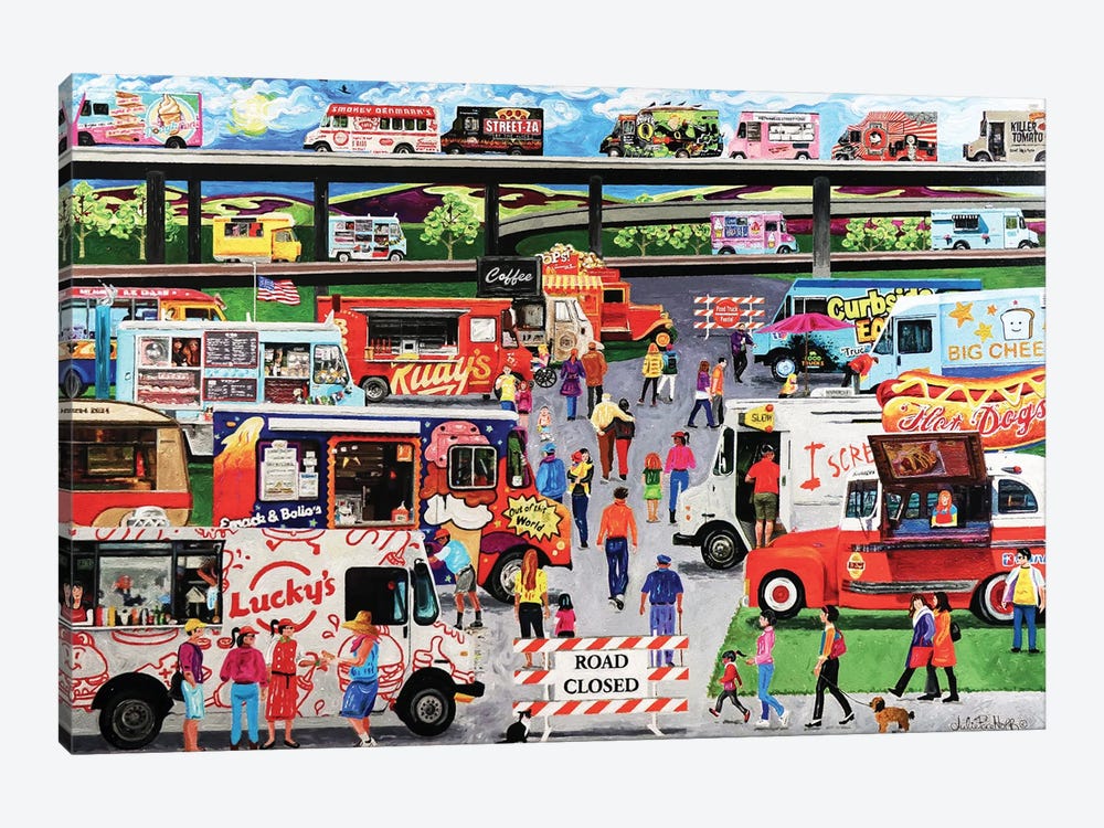 Food Truck Festival by Julie Pace Hoff 1-piece Canvas Artwork