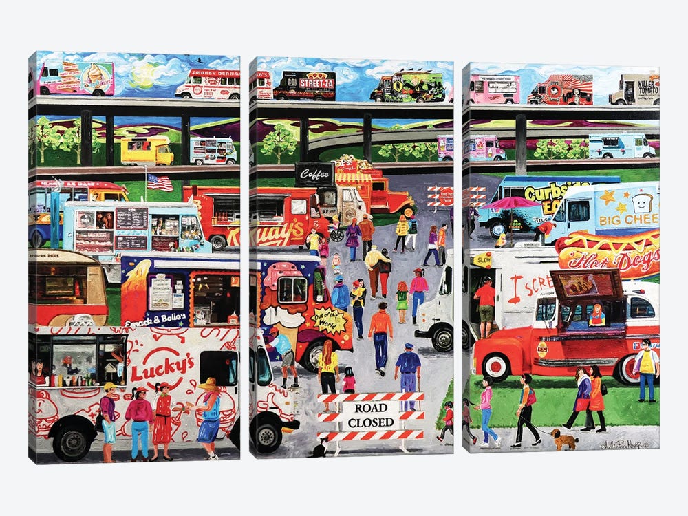 Food Truck Festival by Julie Pace Hoff 3-piece Canvas Artwork