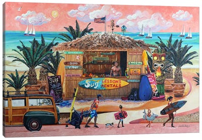 Seaside Surf Shop Canvas Art Print - Julie Pace Hoff