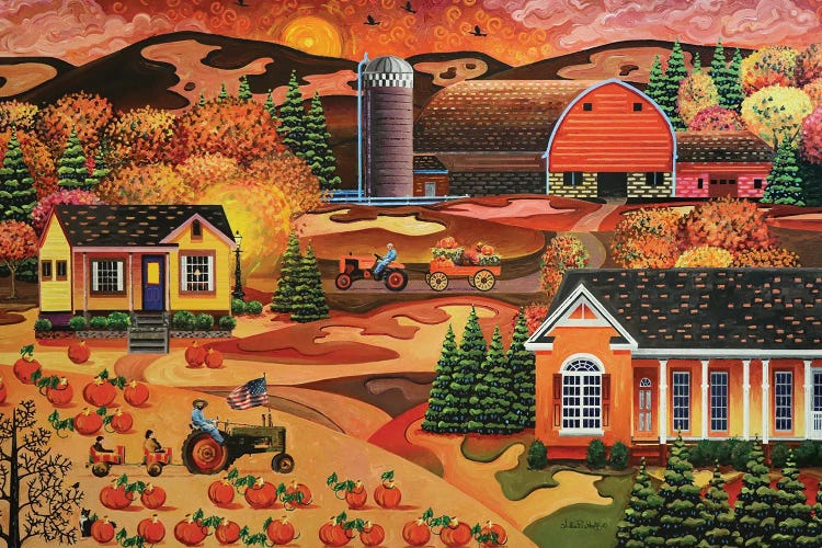 Autumn American Farm by Julie Pace Hoff wall art