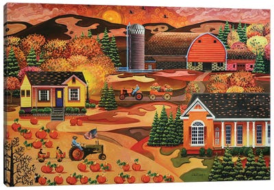 Autumn American Farm Canvas Art Print - Julie Pace Hoff