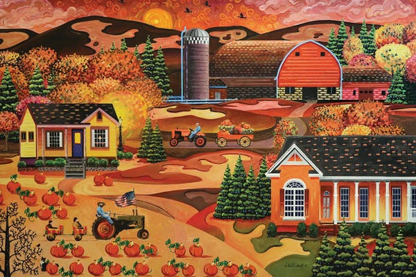 Julie Pace Hoff: Autumn American Farm by Julie Pace Hoff