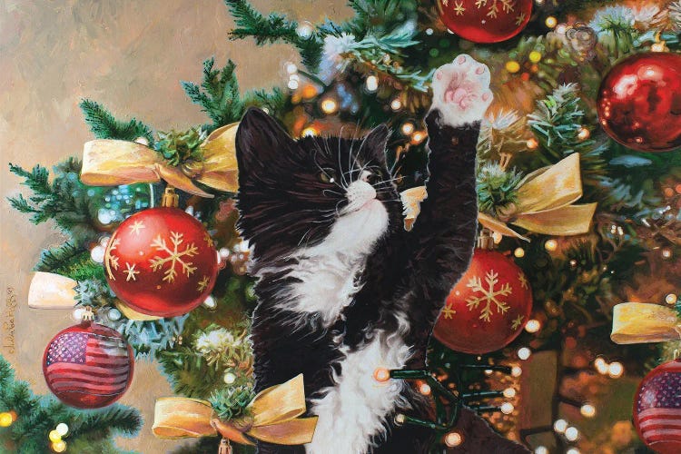 There Once Was A Kitten In A Christmas Tree by Julie Pace Hoff wall art