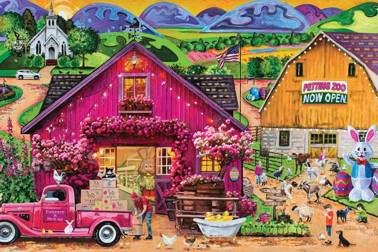 Easter Petting Zoo by Julie Pace Hoff wall art