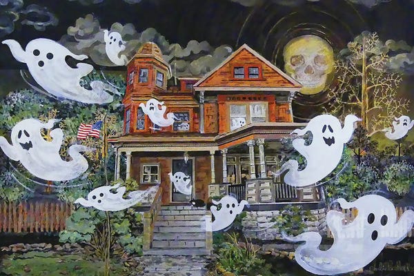 Haunted Houses: Halloween Ghostly Night by Julie Pace Hoff