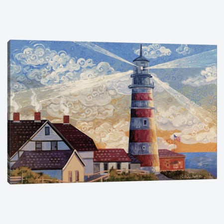 Searching Lighthouse Canvas Print #JPH9} by Julie Pace Hoff Canvas Art Print