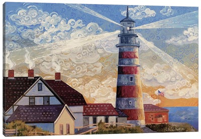 Searching Lighthouse Canvas Art Print - Julie Pace Hoff