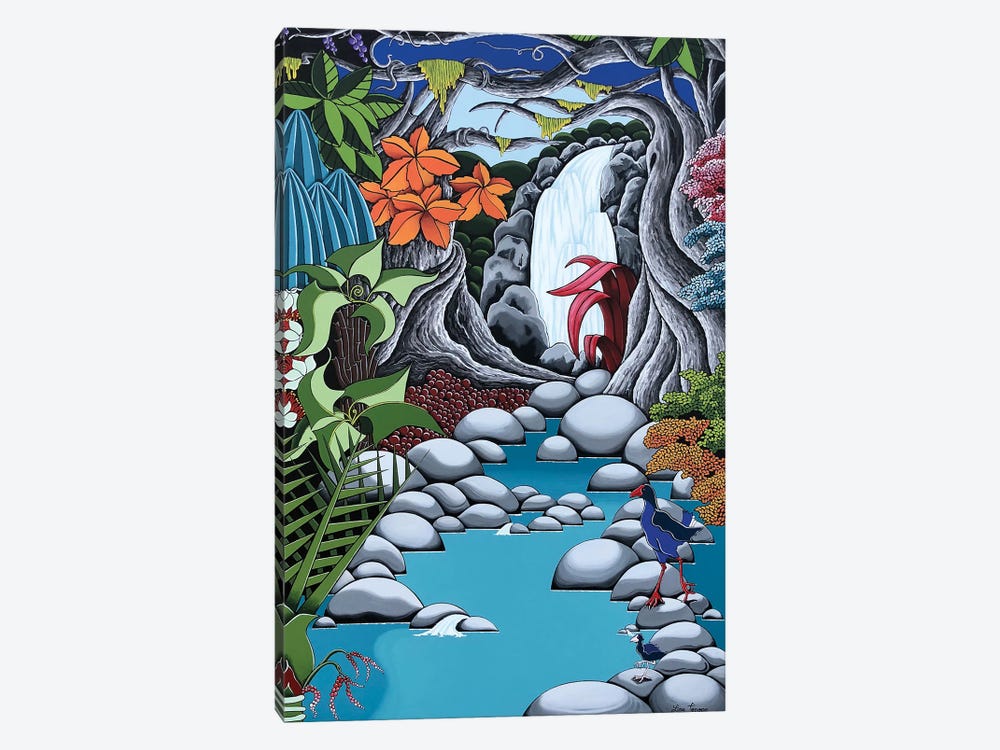 Waterfall - Native Aotearoa by Lisa Jepson 1-piece Art Print