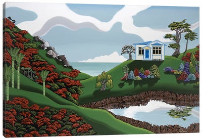 Little House On The Hill Canvas Art Print - I Can't Believe it's Not Digital