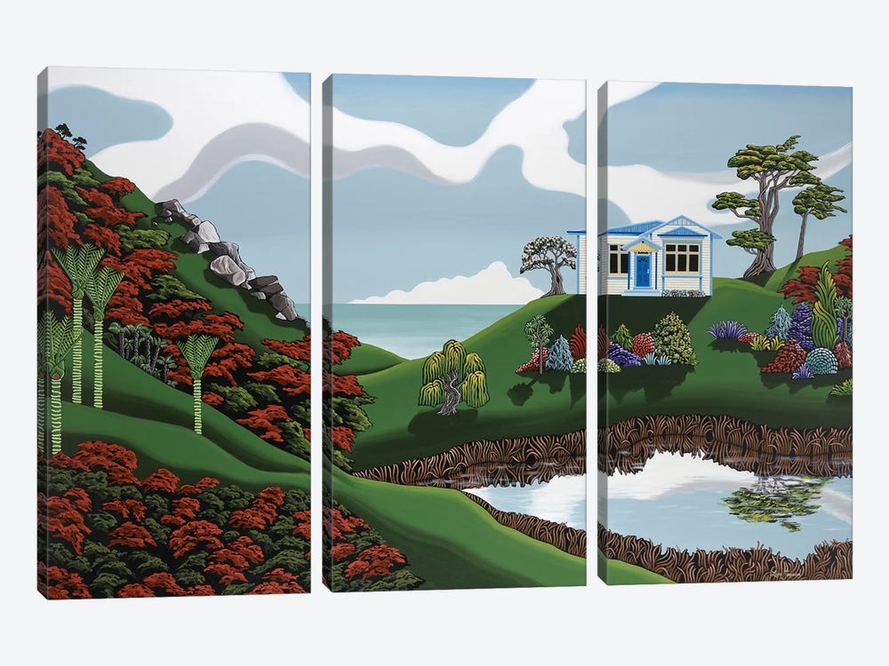Little House On The Hill by Lisa Jepson 3-piece Canvas Artwork