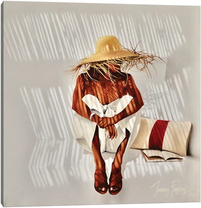 Straw Hat Canvas Art Print - On Island Time