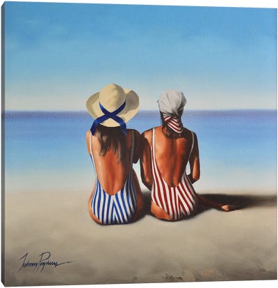 The Beach Canvas Art Print - Friendship Art