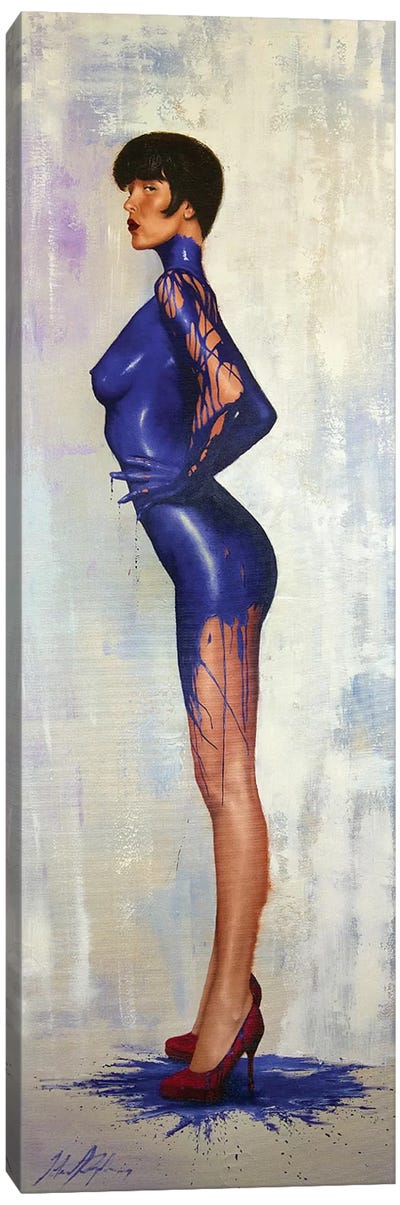 Dressed In Blue Canvas Art Print - International Klein Blue