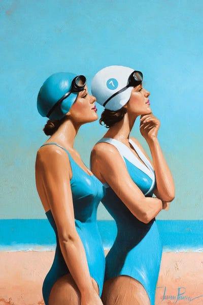 Canvas Print: Two Sentinels In Turquoise by Johnny Popkess - thumbnail