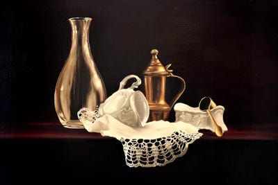 Glass, Brass And Porcelain by Johnny Popkess canvas print