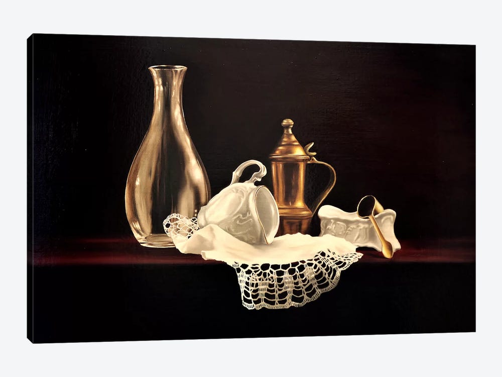 Glass, Brass And Porcelain by Johnny Popkess 1-piece Canvas Print