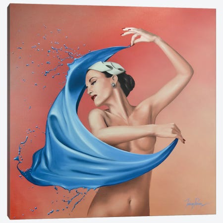 A Splash Of Blue Canvas Print #JPO70} by Johnny Popkess Canvas Art Print
