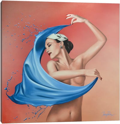 A Splash Of Blue Canvas Art Print - Johnny Popkess