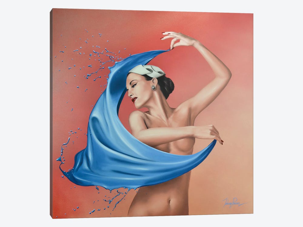 A Splash Of Blue by Johnny Popkess 1-piece Canvas Art
