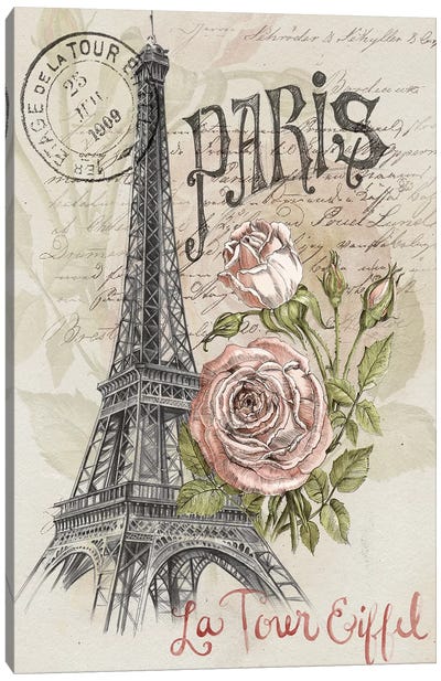 Paris Sketchbook I Canvas Art Print - French Country Décor