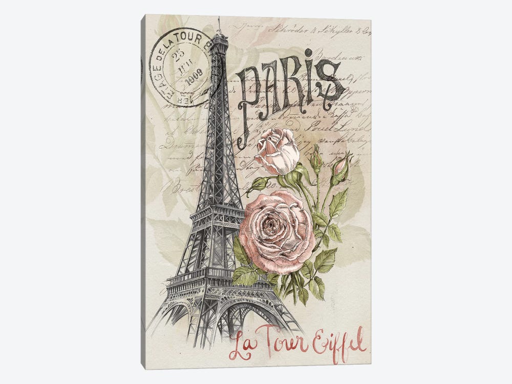 Paris Sketchbook I by Jennifer Paxton Parker 1-piece Canvas Art