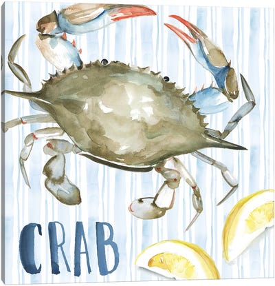 New England Summer I Canvas Art Print - Crab Art