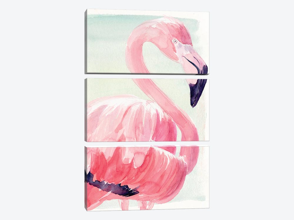 Pastel Flamingo II by Jennifer Paxton Parker 3-piece Canvas Print