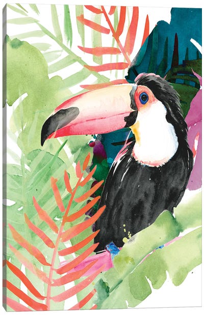 Toucan Palms I Canvas Art Print - Toucan Art