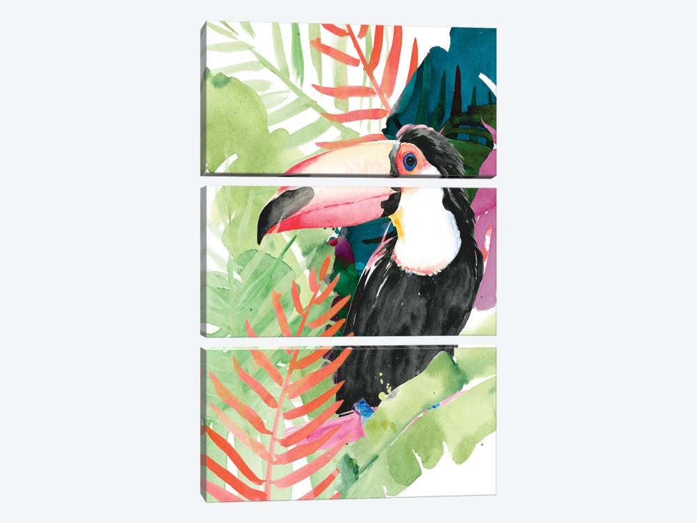 Toucan Palms I 3-piece Canvas Print