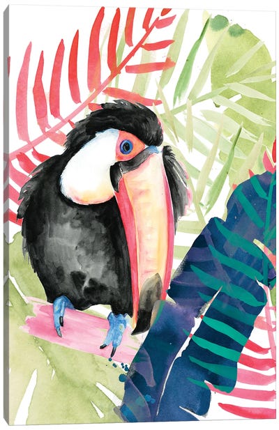 Toucan Palms II Canvas Art Print - Toucan Art